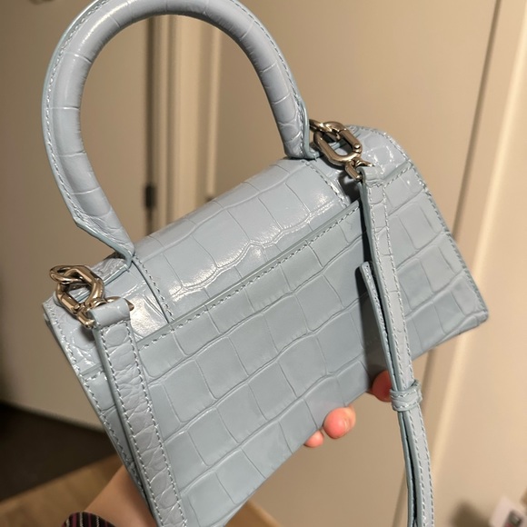 Real careful used !Soft blue leather Hourglass XS tote bag from BALENCIAGA - Picture 4 of 7